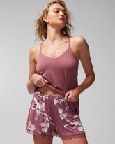 Lace Trim Pajama Shorts