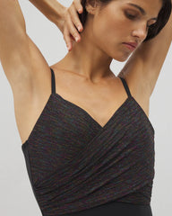 Beyond Control Bright Lurex Draped Over the Shoulder One-Piece