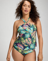 Color Spectrum High-Neck Tankini Swim Top