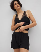 Lace Trim Pajama Shorts