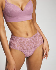 High-Waist Thong Panty with Signature Lace