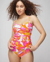 Italic Floral Twisted Bust Tankini