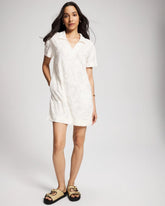 Jacquard Terry Collared Dress