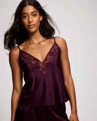 Midnight Flora Silk + Lace Cami