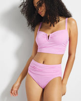 Ruched High-Waist Bikini Bottom