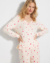 Long-Sleeve V-Neck Pajama Top