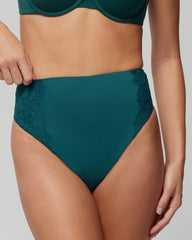 High-Waist Thong Panty With Lace
