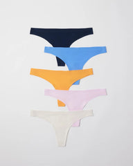 Soft Stretch Thong Panty 5 Pack