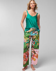 Wide-Leg Pajama Pants