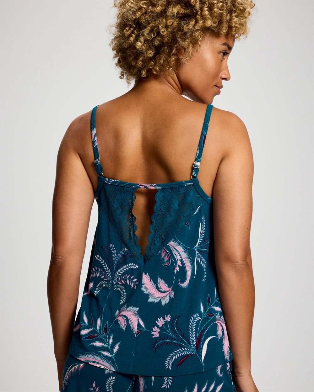 with Lace Pajama Cami with Shelf Bra