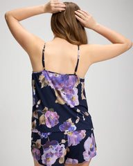 Lace Trim Soft Pajama Cami with Shelf Bra