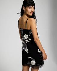 Bold Floral Lace Chemise with Shelf Bra