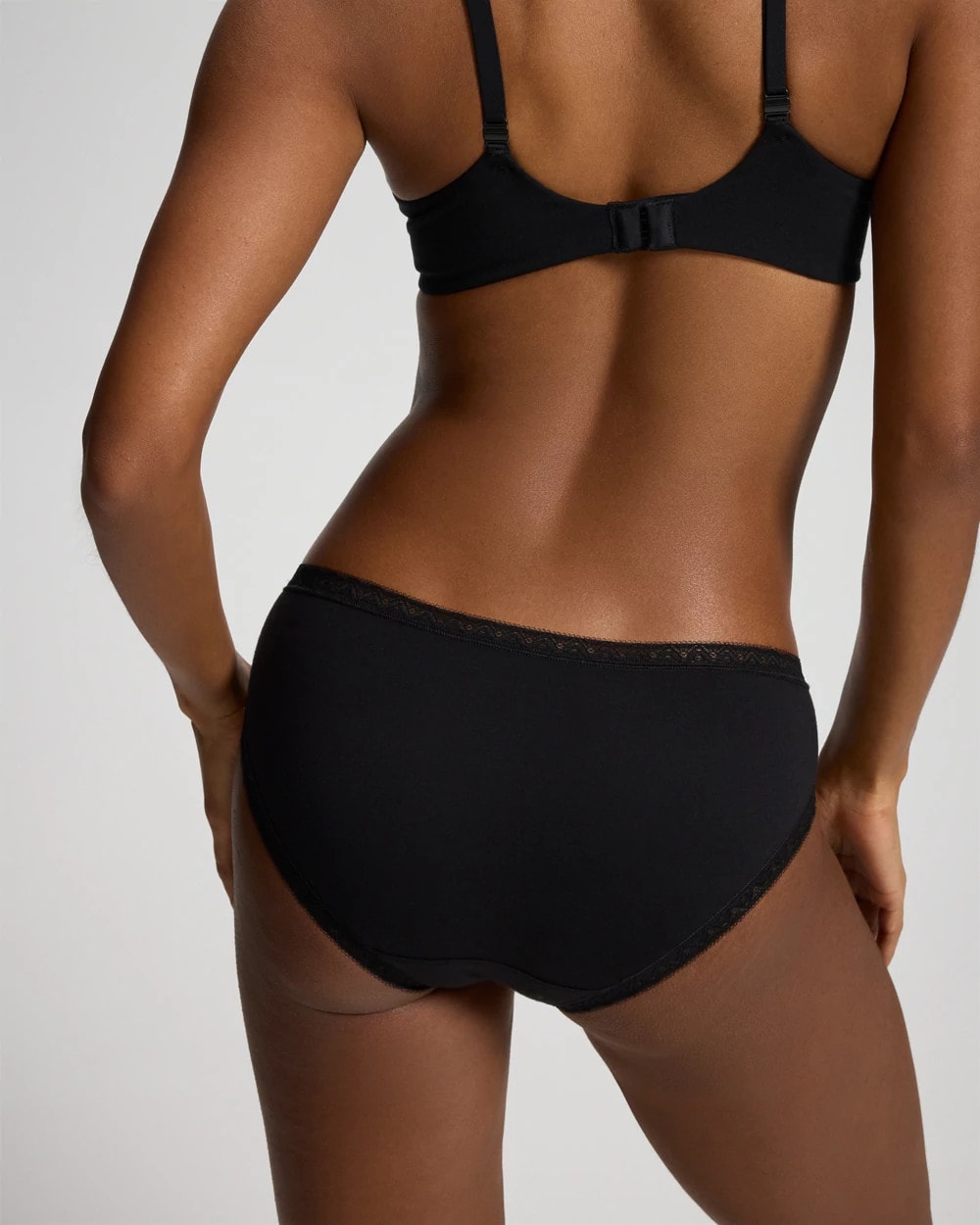 Cotton Hipster Panty with Lace Trim