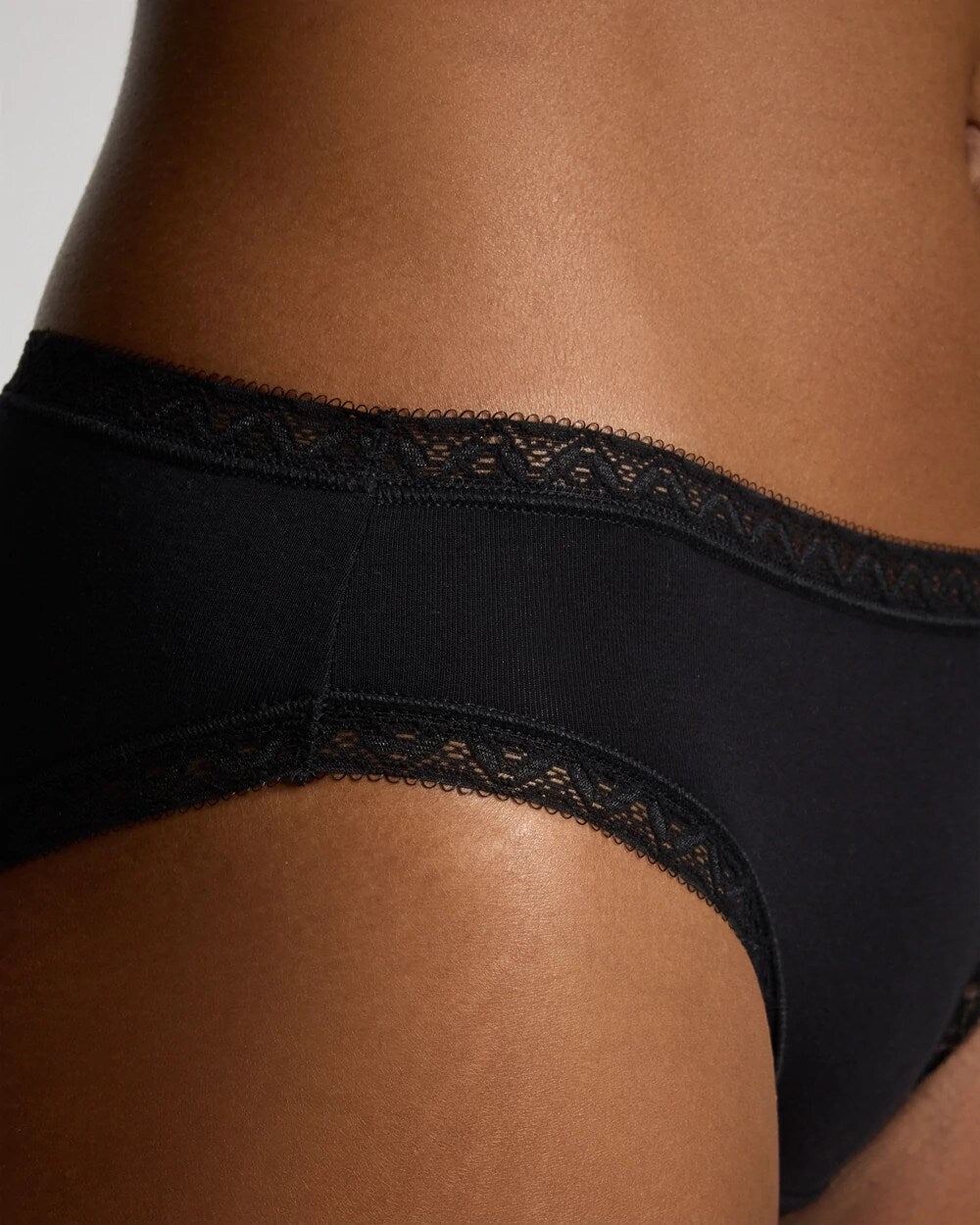 Cotton Hipster Panty with Lace Trim