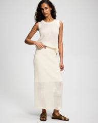 Cotton Pointelle Sweater Skirt