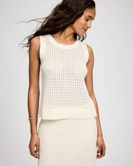 Cotton Pointelle Sweater Tank