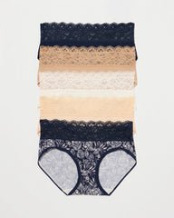 Hipster Panty with Super Soft Enchanting Lace 5 pack