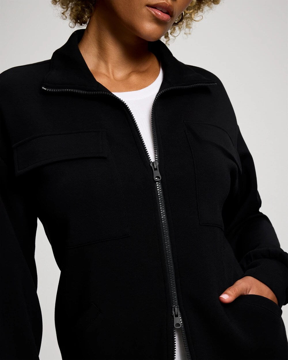 Modern Modal Funnel Neck Cinch Jacket