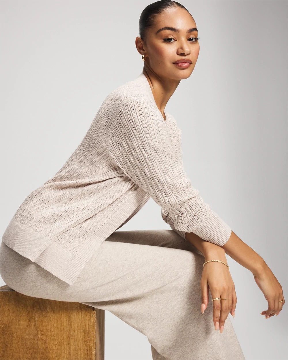 Pointelle Sweater Wrap