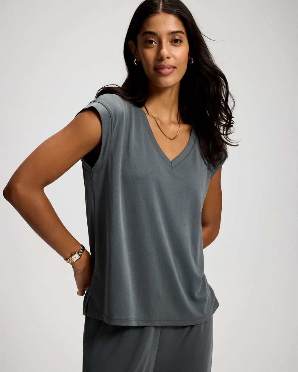Sand Washed Relaxed Short Sleeve Top