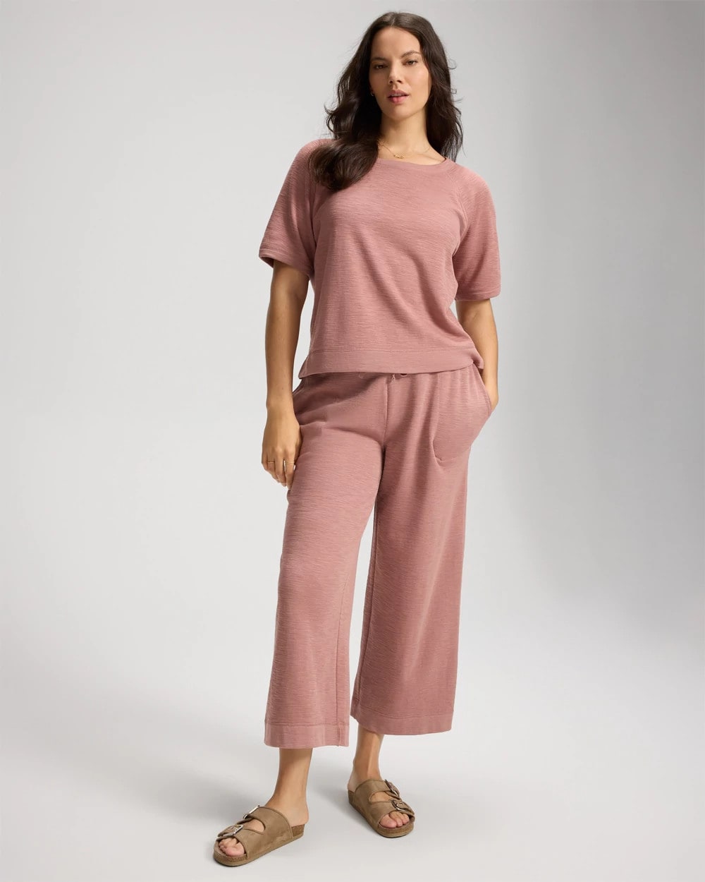 Slub French Terry Relaxed Dolman Sleeve Top
