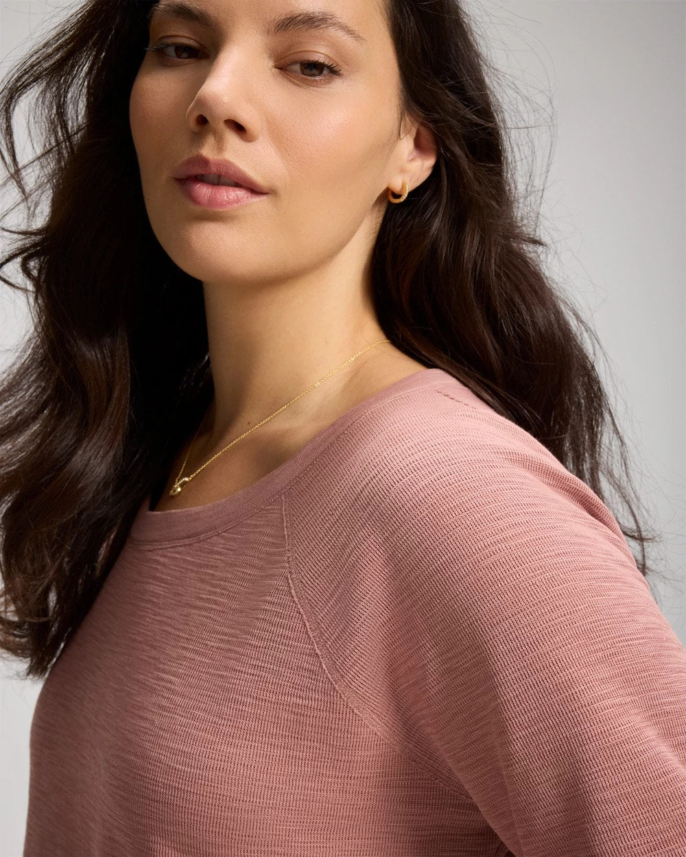 Slub French Terry Relaxed Dolman Sleeve Top