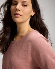 Slub French Terry Relaxed Dolman Sleeve Top