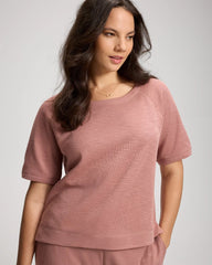 Slub French Terry Relaxed Dolman Sleeve Top