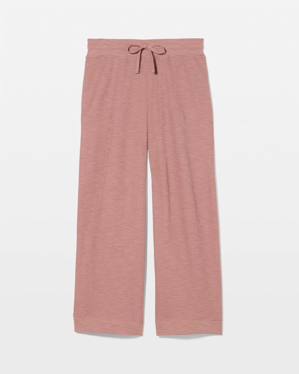 Slub French Terry Relaxed Wide Leg Ankle Pants