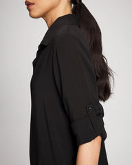 Solid Essentials Button Down Cover-Up Shirt