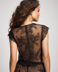 Lace Tie Front Top