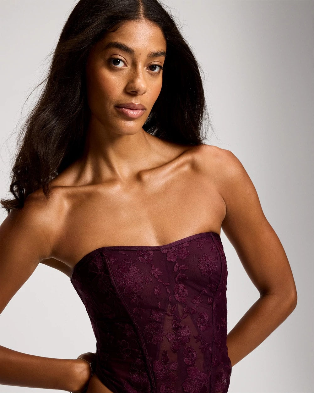 Midnight Flora Bustier