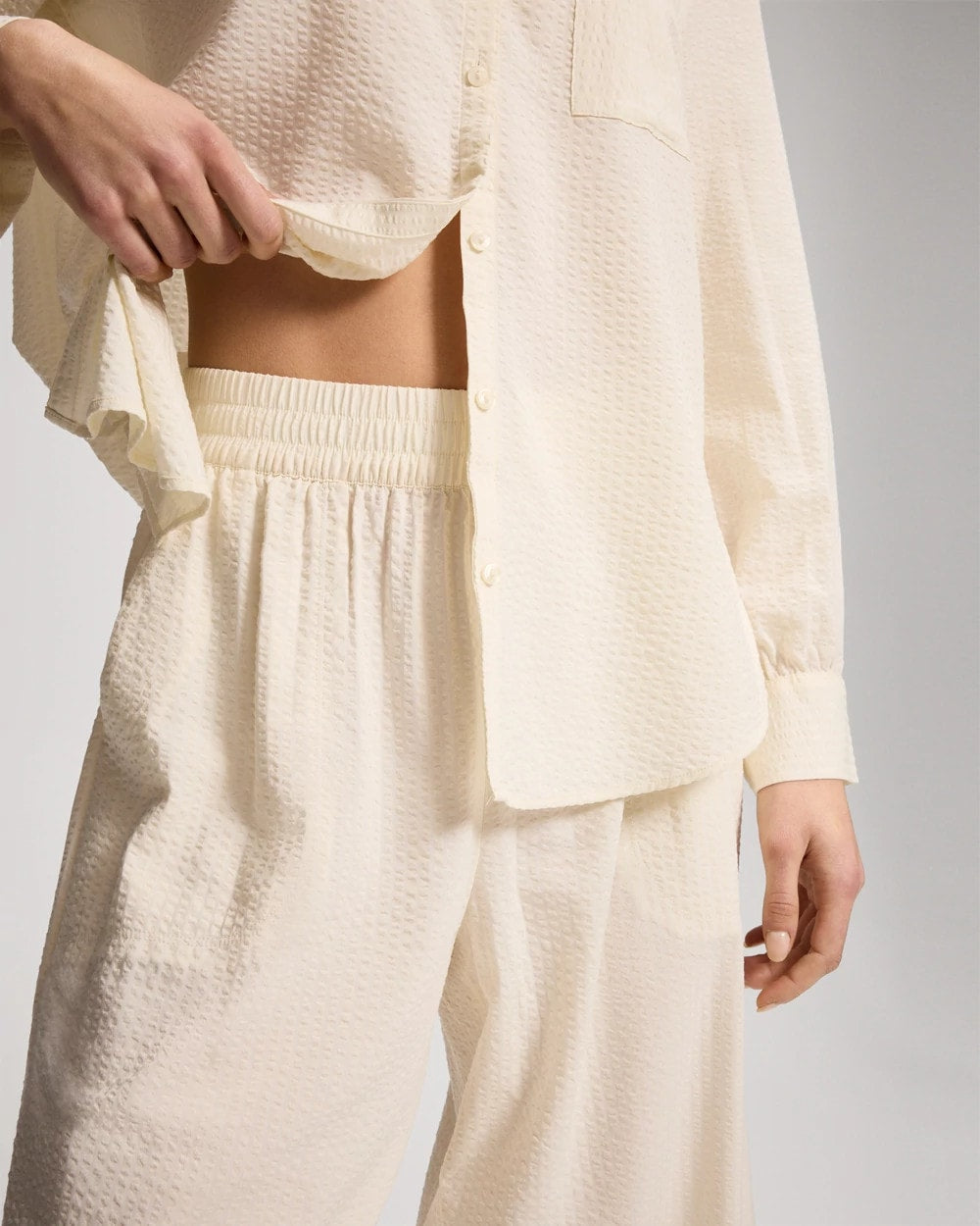 Textured Stripe Relaxed Barrel Pants
