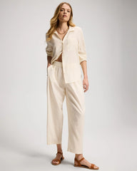 Textured Stripe Relaxed Barrel Pants