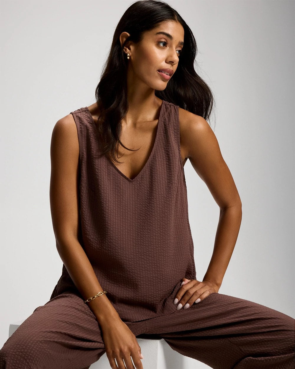 Textured Stripe Relaxed Tank